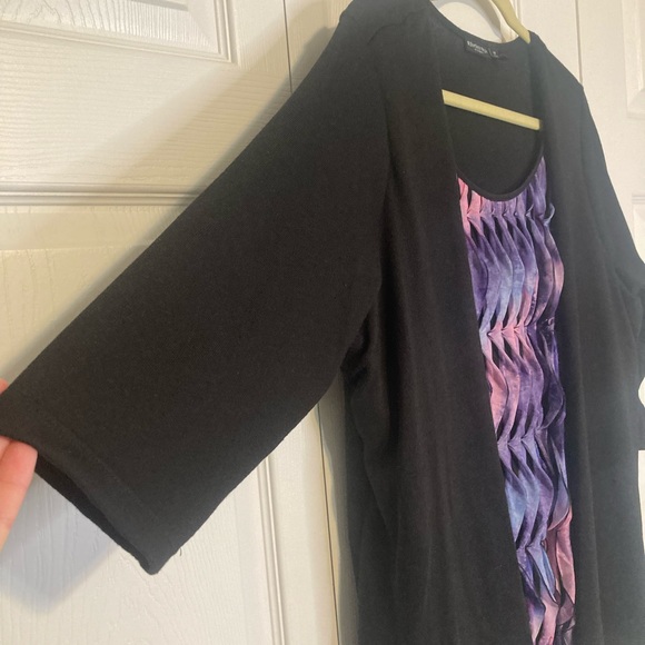 Cardigan Shell Combo Top - Picture 3 of 9